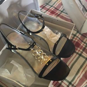 Nine West black heels sandals